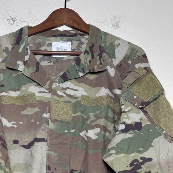 US Military Army Unpatched Field Coat Jacket Men L Camo Green Outerwear Brown - Picture 5 of 12